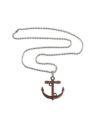 Menjewell Marine Anchor Copper Metal Pendant